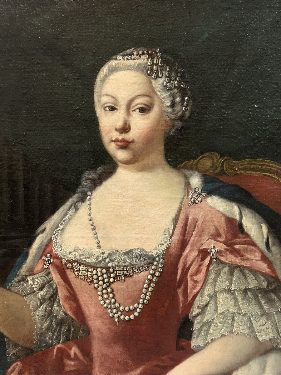 Important Portrait Of Marie-barbara Of Portugal After Jacopo Amigoni 18th Century Period-photo-3