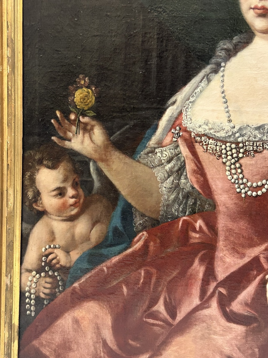 Important Portrait Of Marie-barbara Of Portugal After Jacopo Amigoni 18th Century Period-photo-4