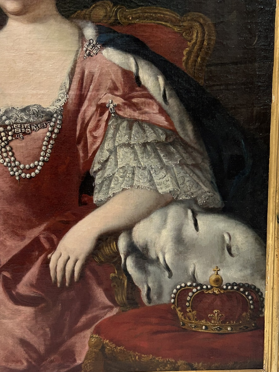 Important Portrait Of Marie-barbara Of Portugal After Jacopo Amigoni 18th Century Period-photo-1