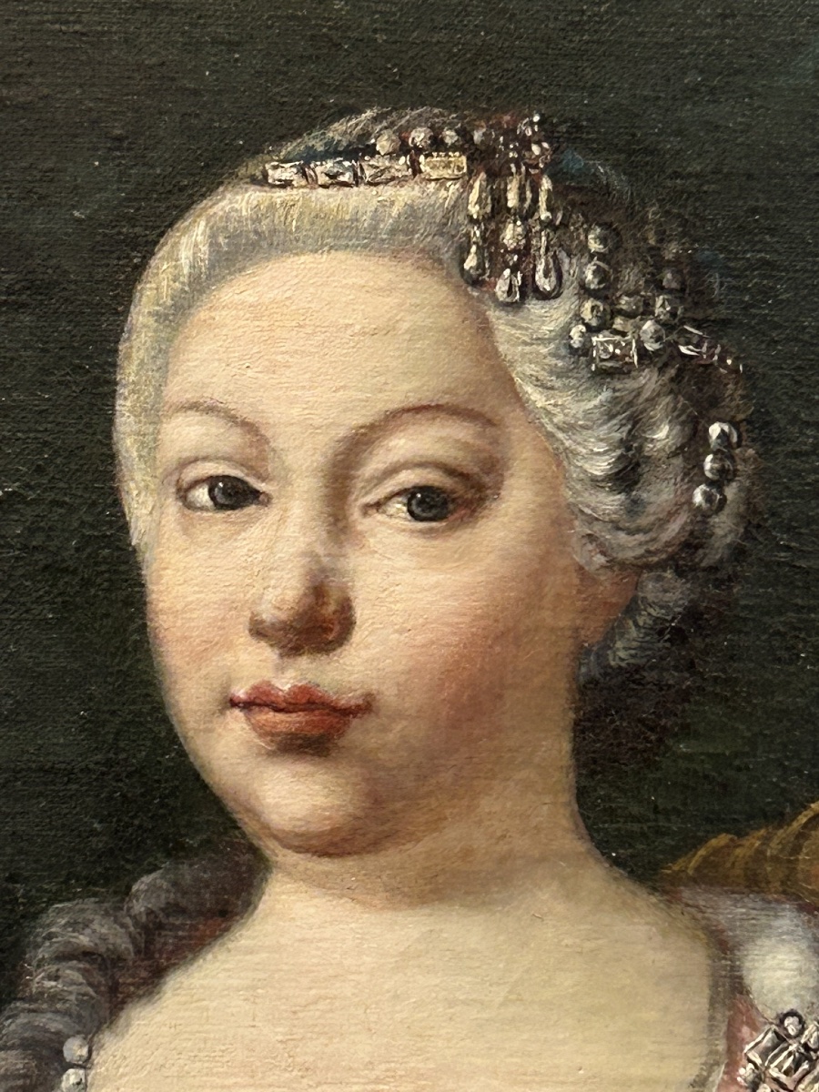 Important Portrait Of Marie-barbara Of Portugal After Jacopo Amigoni 18th Century Period-photo-5