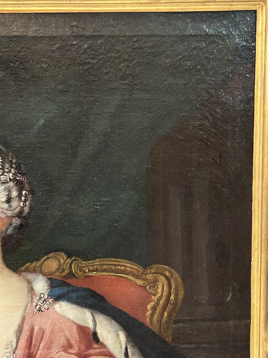 Important Portrait Of Marie-barbara Of Portugal After Jacopo Amigoni 18th Century Period-photo-6