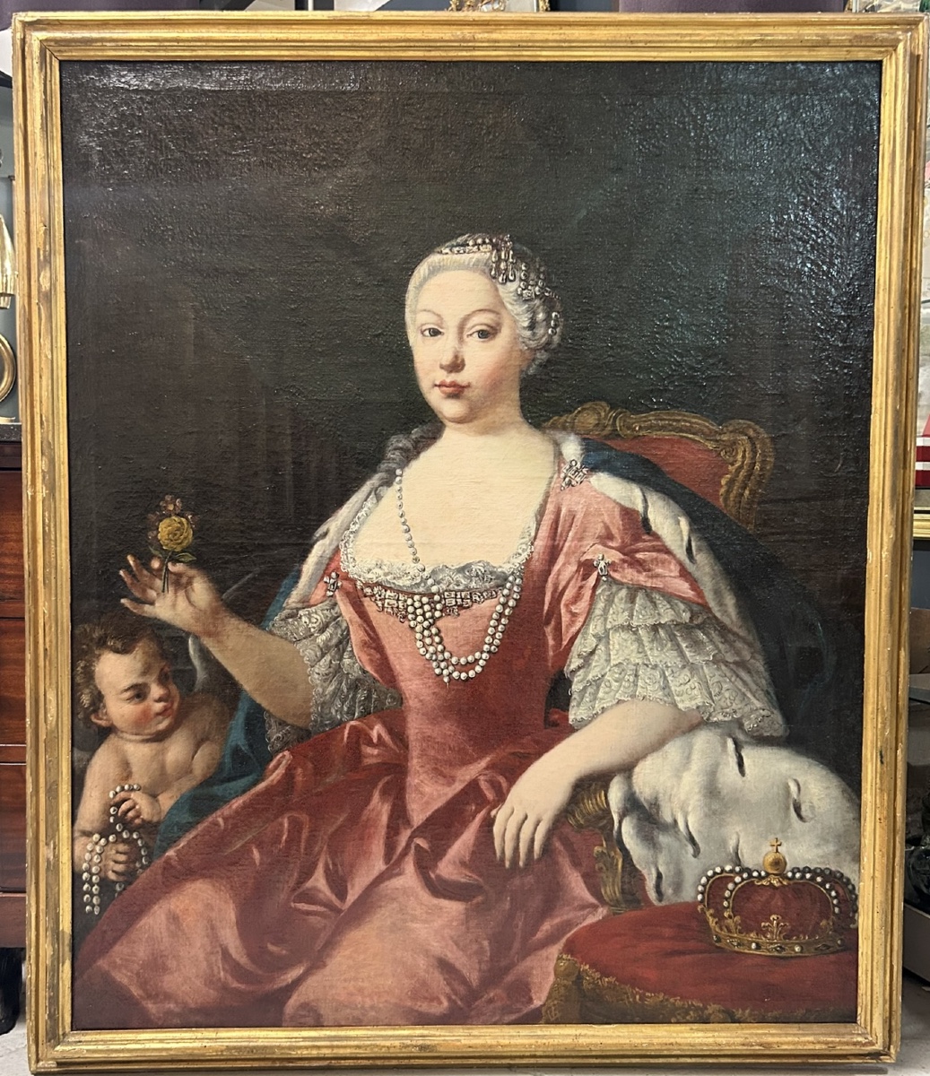 Important Portrait Of Marie-barbara Of Portugal After Jacopo Amigoni 18th Century Period