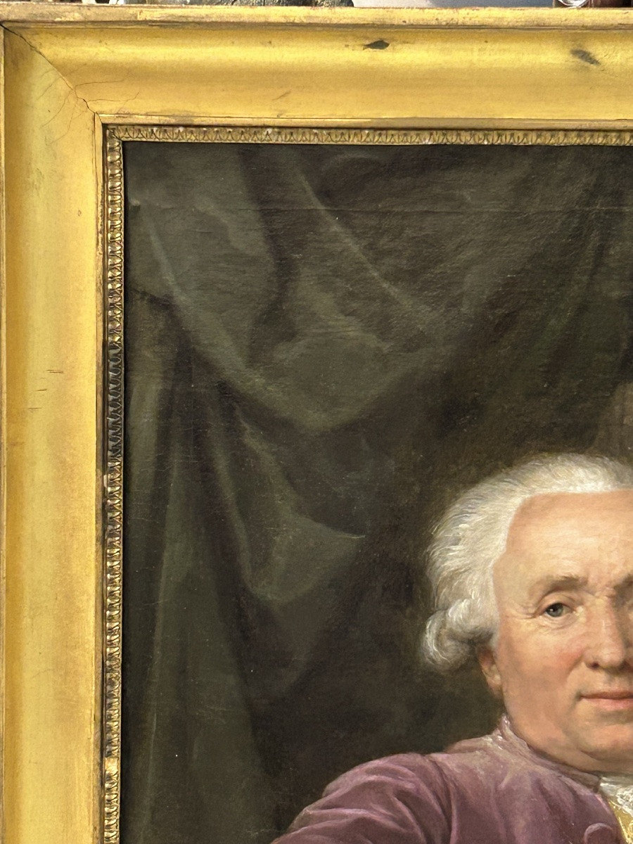 Caillat Antoine (1765 -?) Beautiful Portrait Of M Grangier Silk Maker From Lyon Signed And Dated 1785 In Lyon.-photo-4
