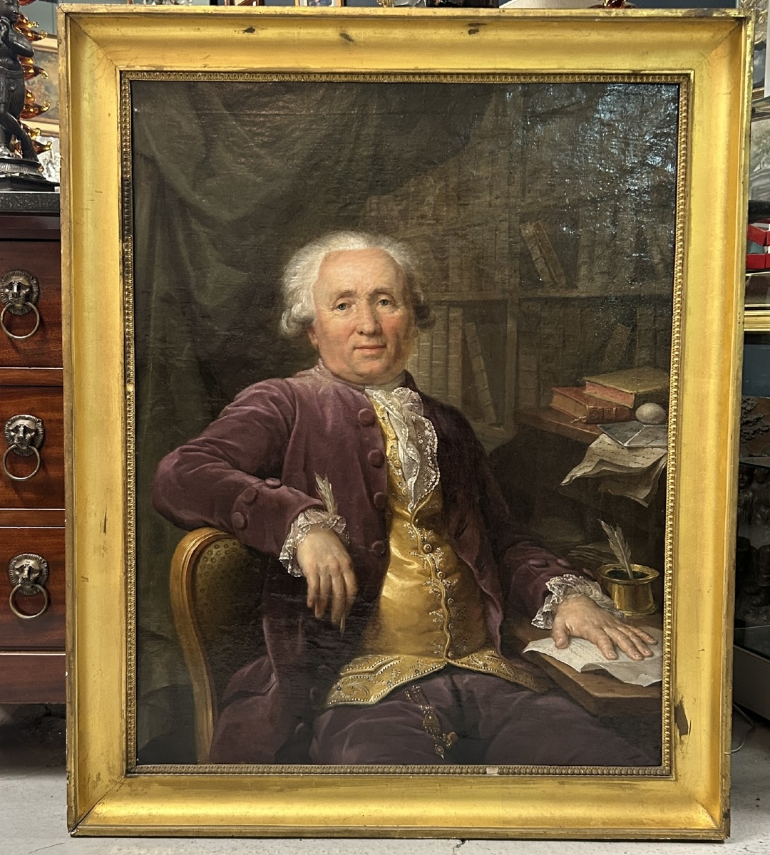Caillat Antoine (1765 -?) Beautiful Portrait Of M Grangier Silk Maker From Lyon Signed And Dated 1785 In Lyon.