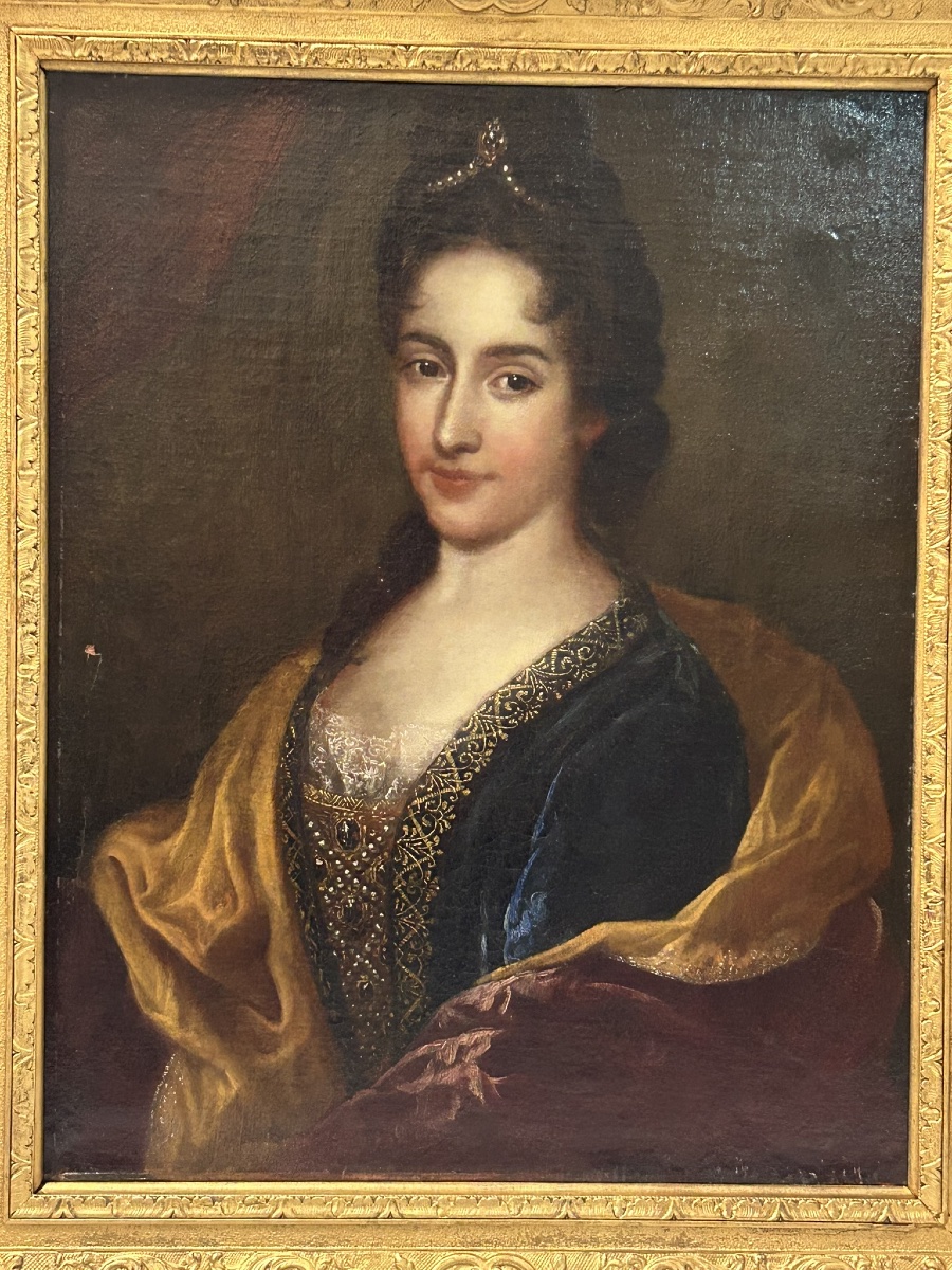 École Française du XVIIe portrait de femme de Qualité au diadème goût de François de Troy-photo-2