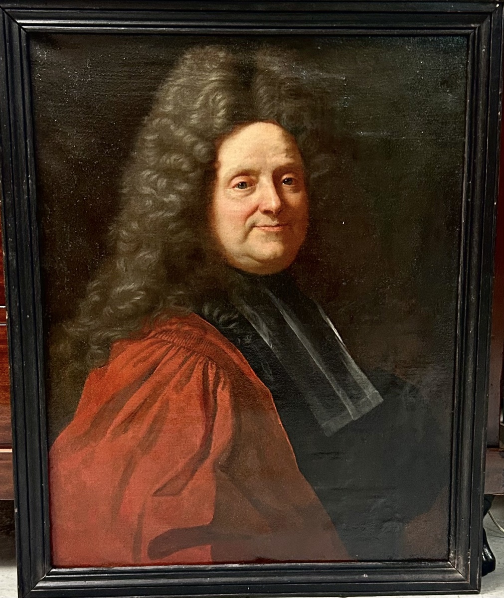 18th Century French School Portrait Of A Magistrate Oil On Canvas H 83 Cm-photo-2
