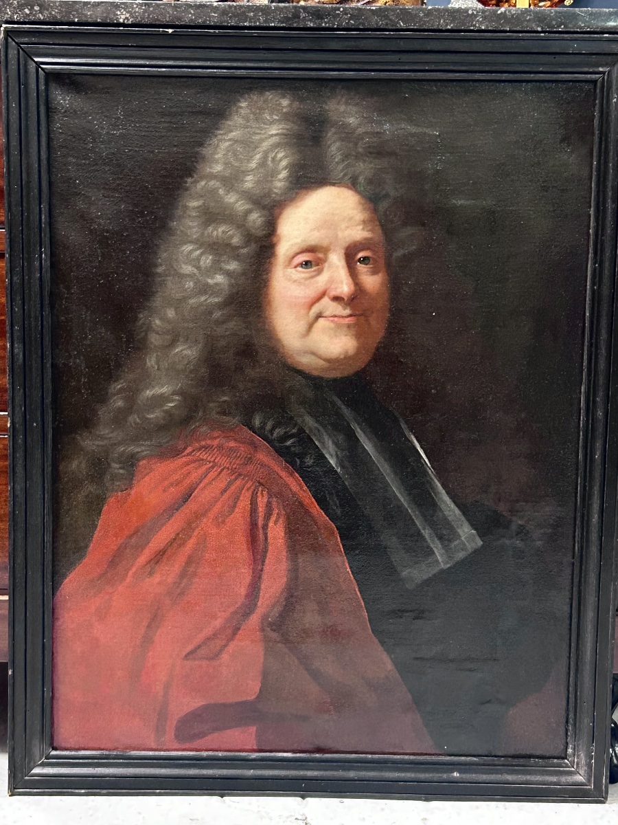 18th Century French School Portrait Of A Magistrate Oil On Canvas H 83 Cm-photo-3