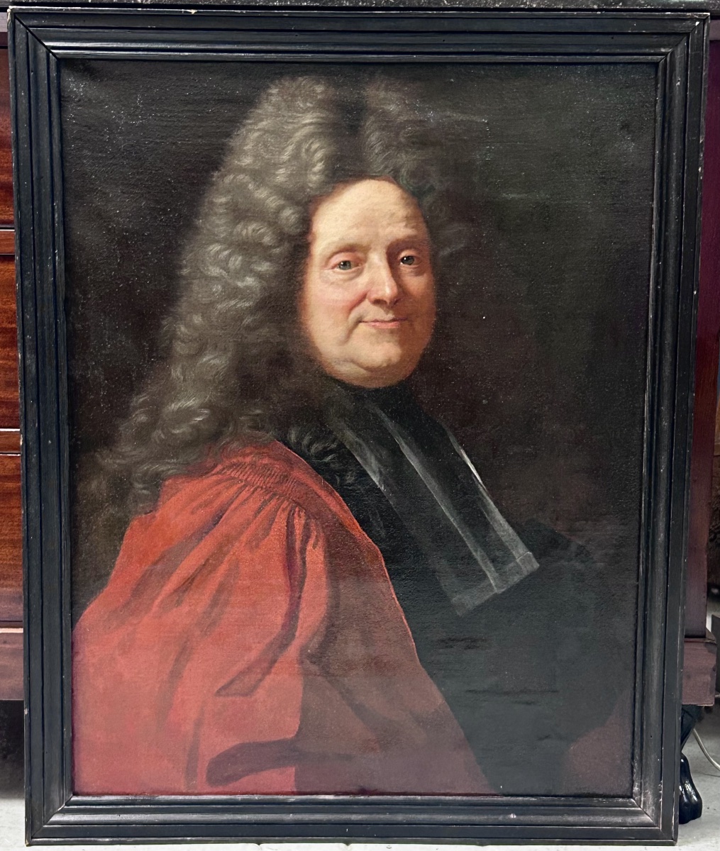 18th Century French School Portrait Of A Magistrate Oil On Canvas H 83 Cm