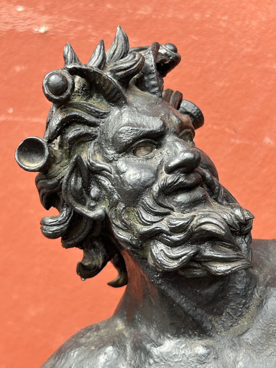Bronze Of The Great Pompeii Dancing Faun Tour After The Antique 19th Century Cast H 82 Cm-photo-3