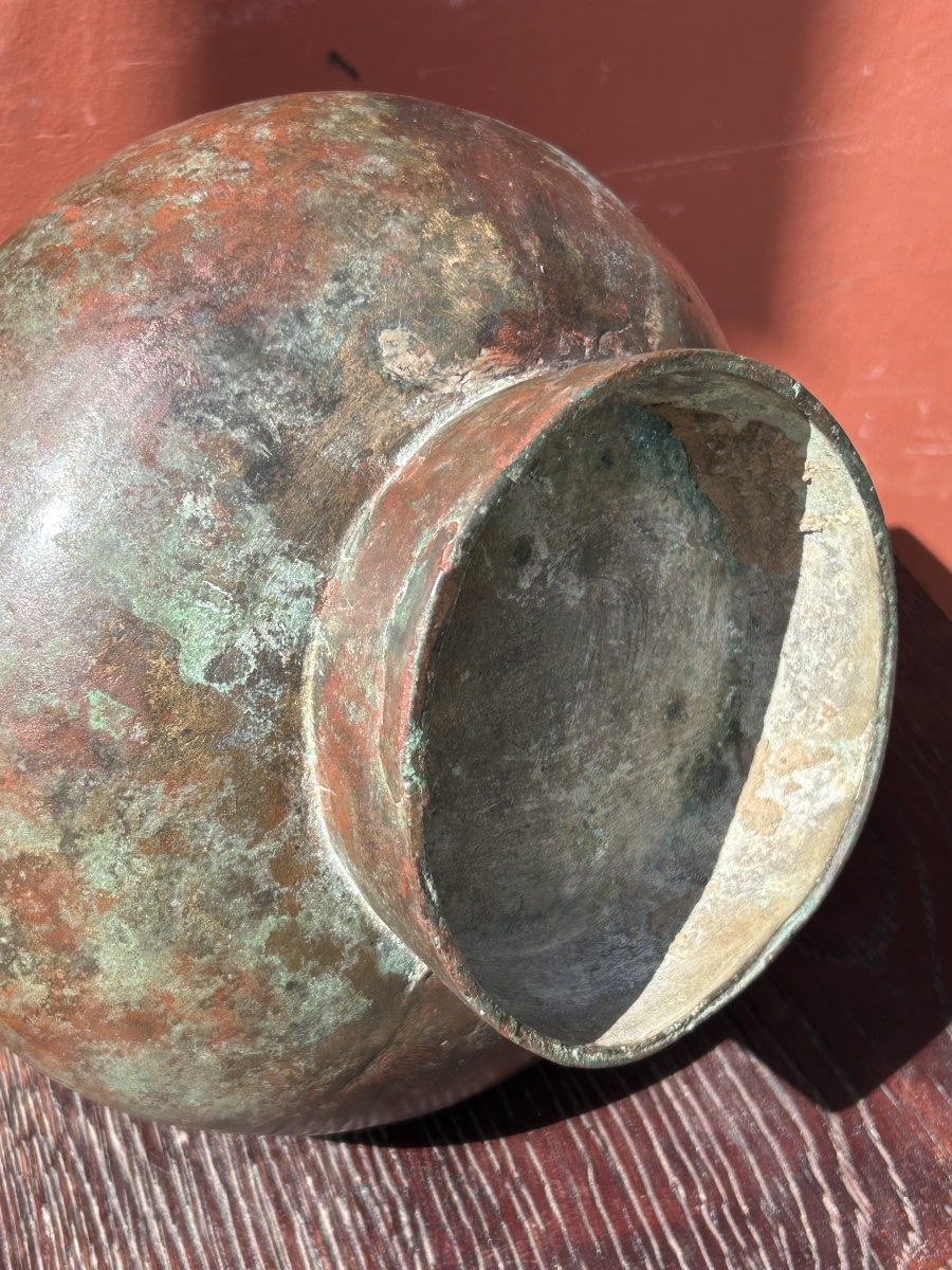 Rare vase rituel en bronze archaïque  Chine dynastie HAN ( 206 AV. JC-220 AP.JC) Chinese -photo-5