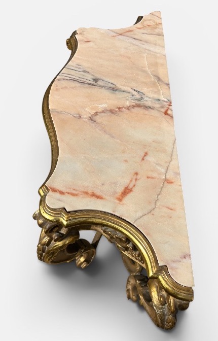 Large Italian Console Table In Gilded Wood, Louis XV Style, Late 19th Century, 158 Cm Long-photo-4