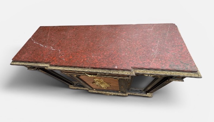 Meuble à hauteur d’appui ou d’entre deux Meuble vitrine d’époque Napoléon III bronze doré -photo-3