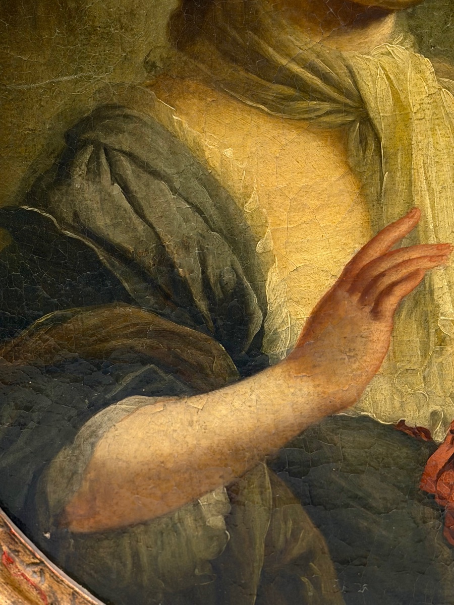 École Française du XVIIIème portrait de femme en ovale - huile sur toile -photo-5
