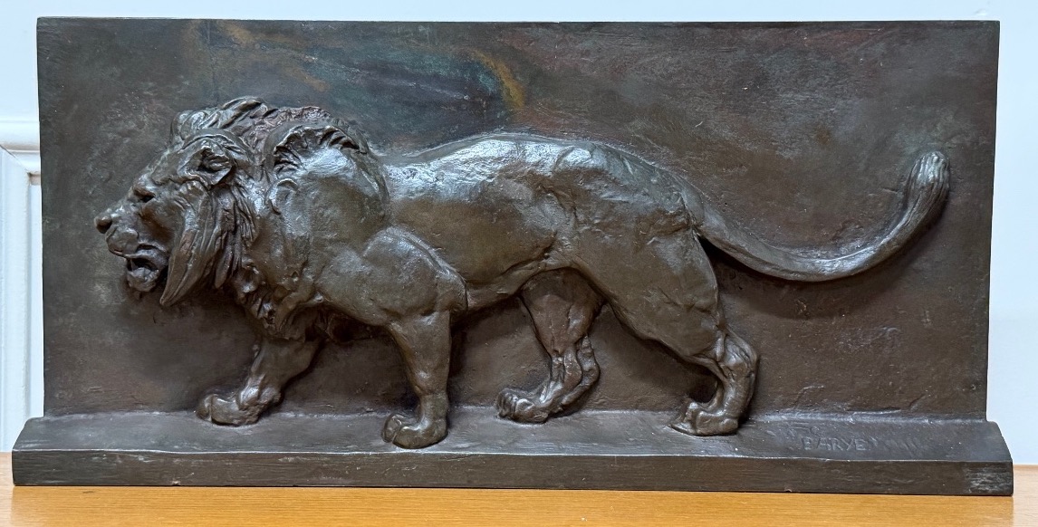 Antoine Louis Barye - Large Bronze Plaque, Design For The Lion On The July Column -photo-2