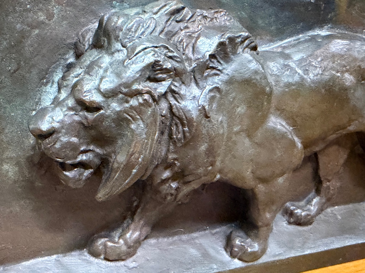 Antoine Louis Barye - Large Bronze Plaque, Design For The Lion On The July Column -photo-4