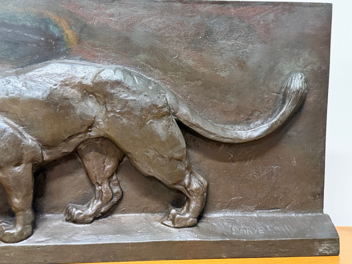 Antoine Louis Barye - Large Bronze Plaque, Design For The Lion On The July Column -photo-2