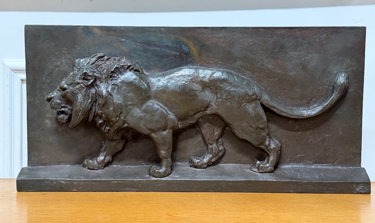 Antoine Louis Barye - Large Bronze Plaque, Design For The Lion On The July Column 