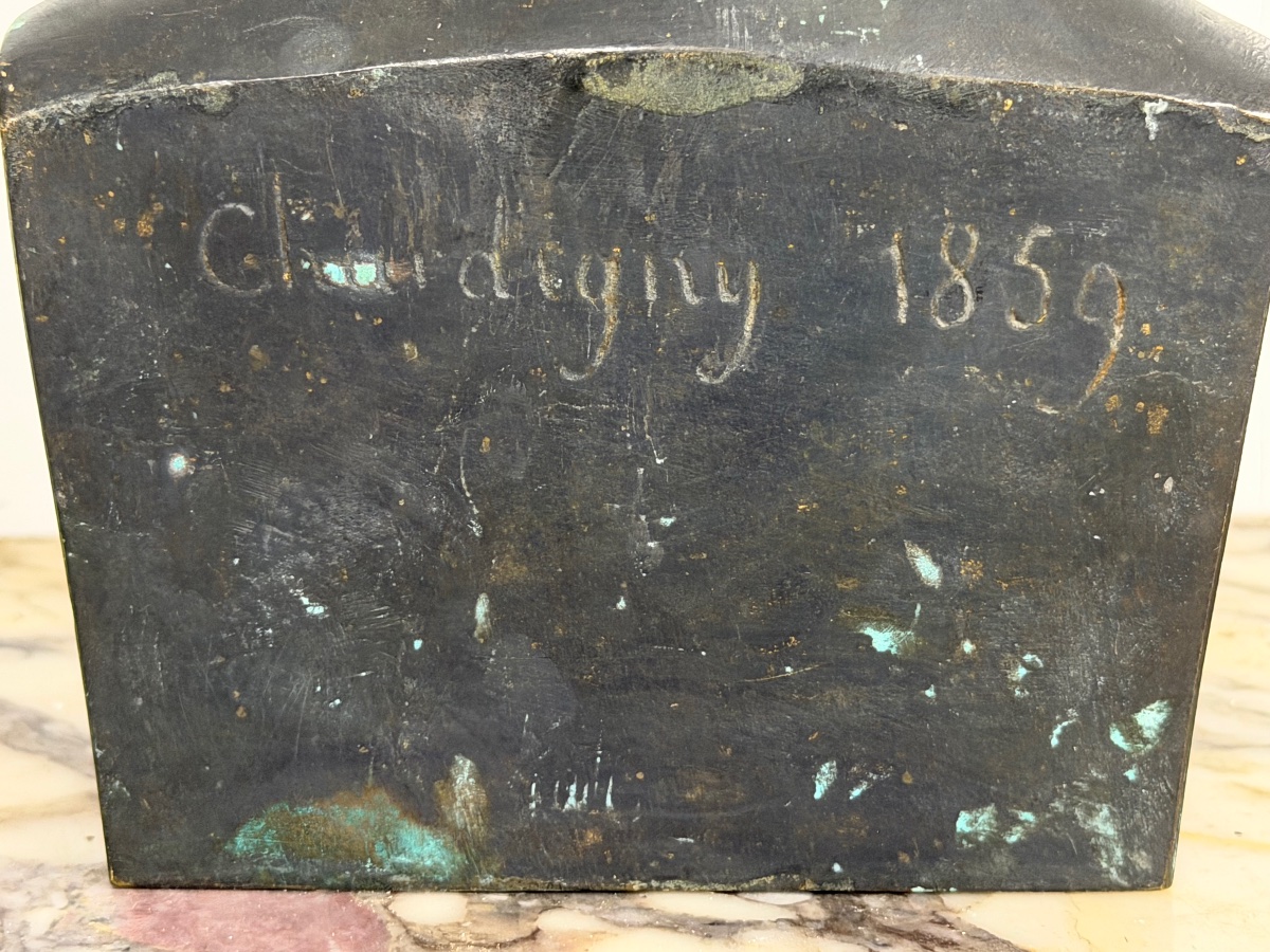 Buste de bibliothèque en bronze GALIEN ( 129-216) médecin Grec de l’antiquité- Chardigny 1859-photo-3