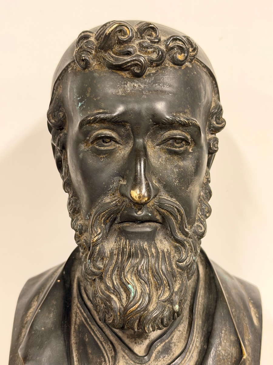Buste de bibliothèque en bronze GALIEN ( 129-216) médecin Grec de l’antiquité- Chardigny 1859-photo-8
