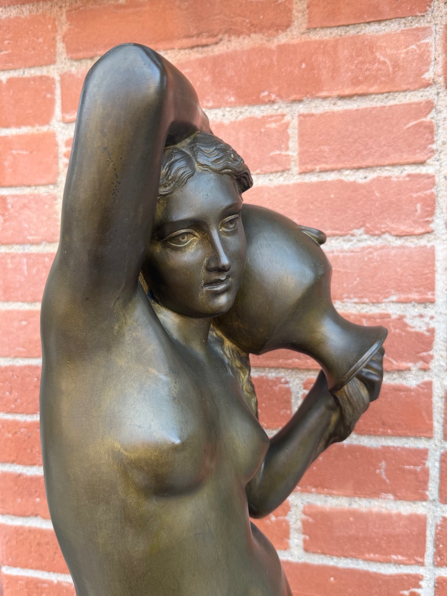 Alexandre FALGUIÈRE (1831-1900) allégorie de la source - bronze H 75 cm-photo-4