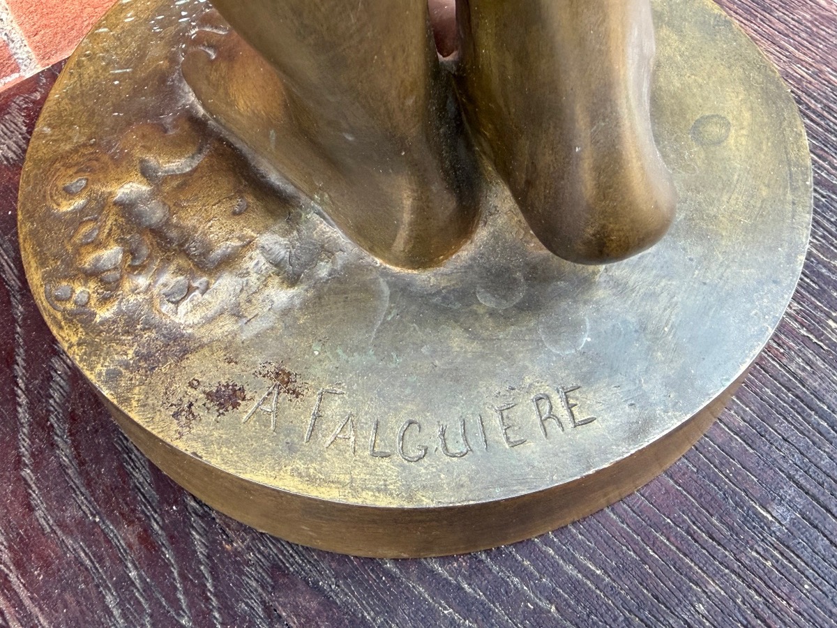 Alexandre FALGUIÈRE (1831-1900) allégorie de la source - bronze H 75 cm-photo-1