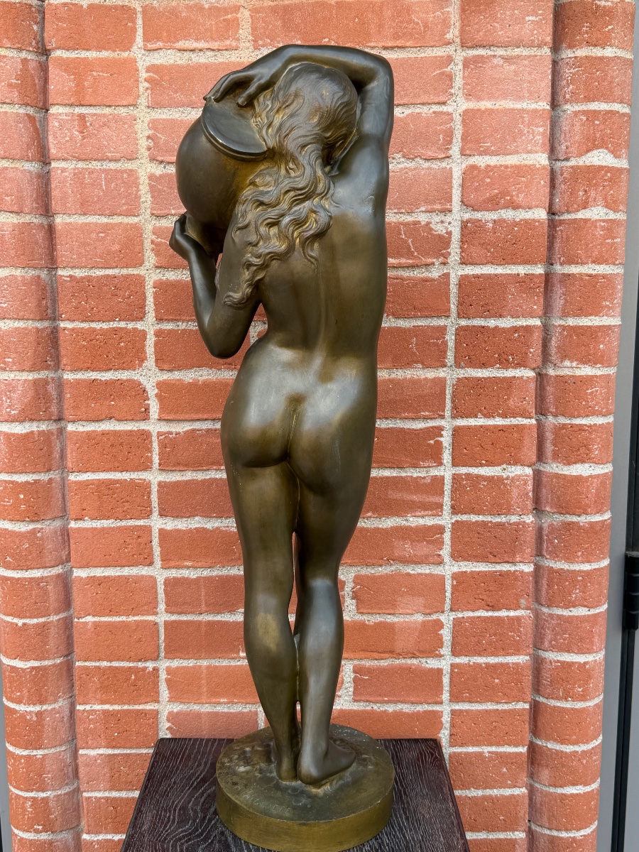 Alexandre FALGUIÈRE (1831-1900) allégorie de la source - bronze H 75 cm-photo-7
