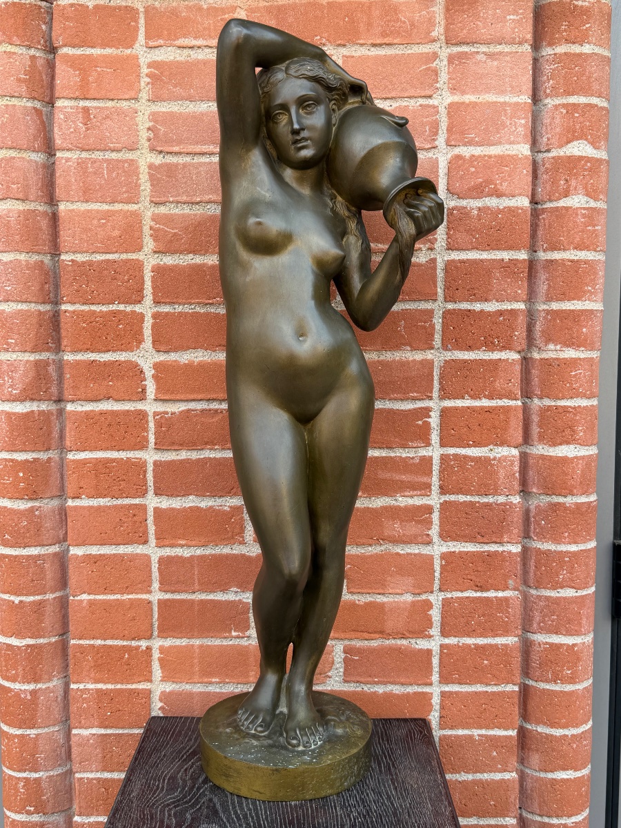 Alexandre FALGUIÈRE (1831-1900) allégorie de la source - bronze H 75 cm-photo-8
