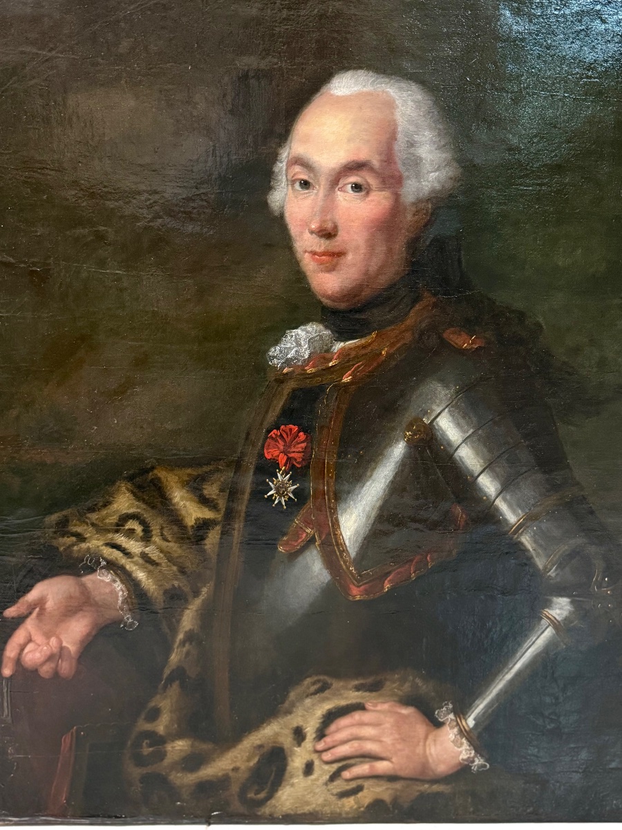 Portrait d’Antoine Balthazar Moreau Comte de Chaponod en armure portant l’ordre de Saint Louis-photo-2