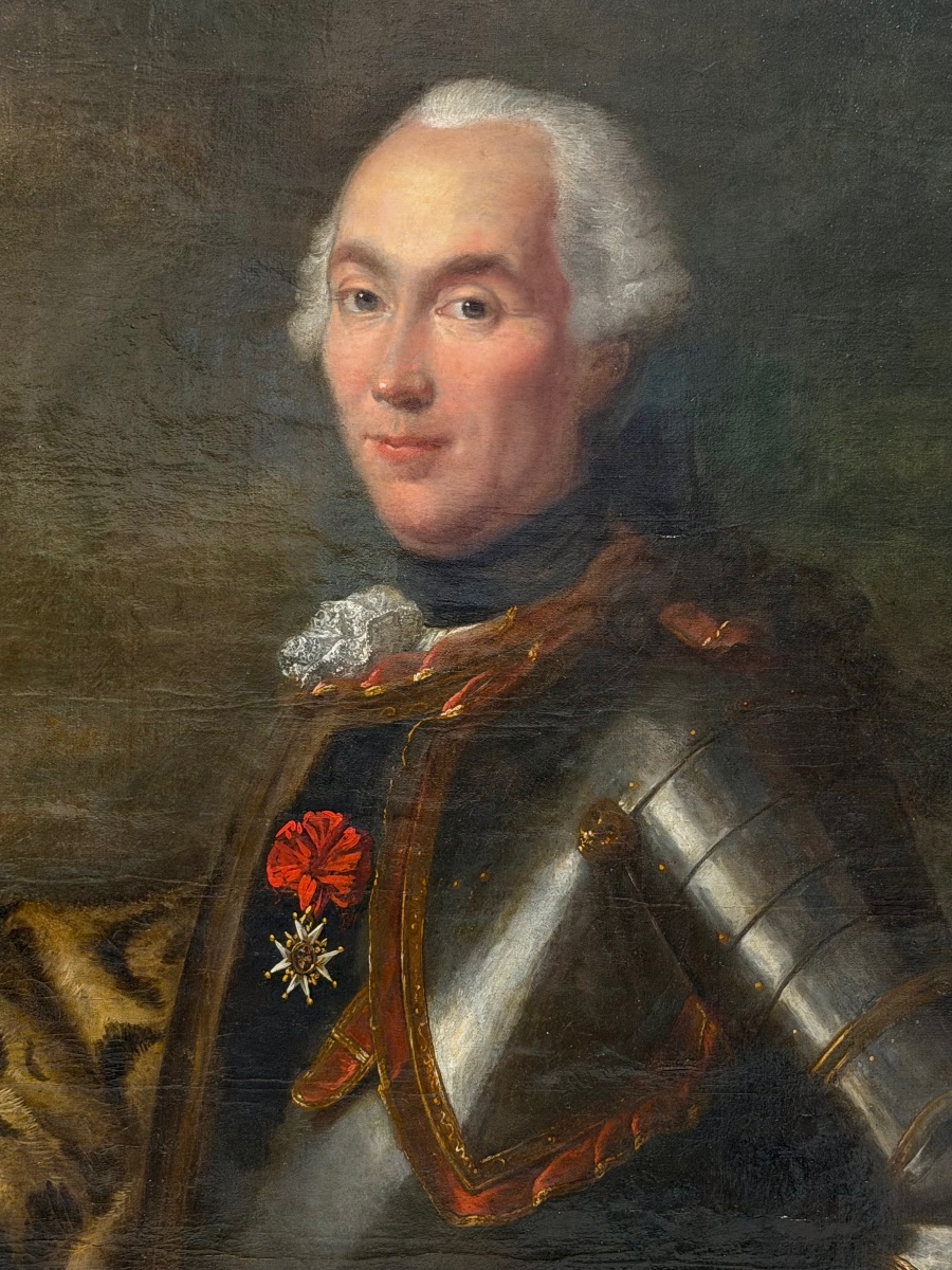 Portrait d’Antoine Balthazar Moreau Comte de Chaponod en armure portant l’ordre de Saint Louis-photo-3
