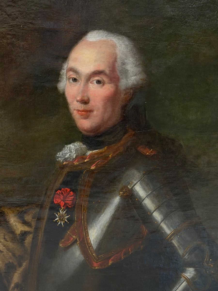 Portrait d’Antoine Balthazar Moreau Comte de Chaponod en armure portant l’ordre de Saint Louis-photo-2