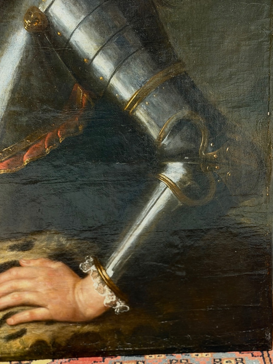 Portrait d’Antoine Balthazar Moreau Comte de Chaponod en armure portant l’ordre de Saint Louis-photo-3