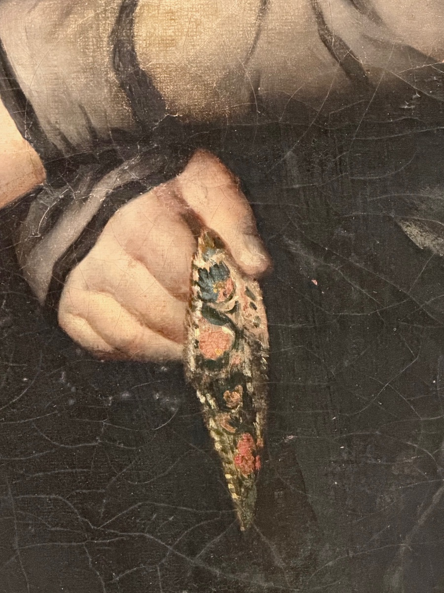 Grand portrait de femme d’époque Empire ou restauration H 133 cm-photo-6