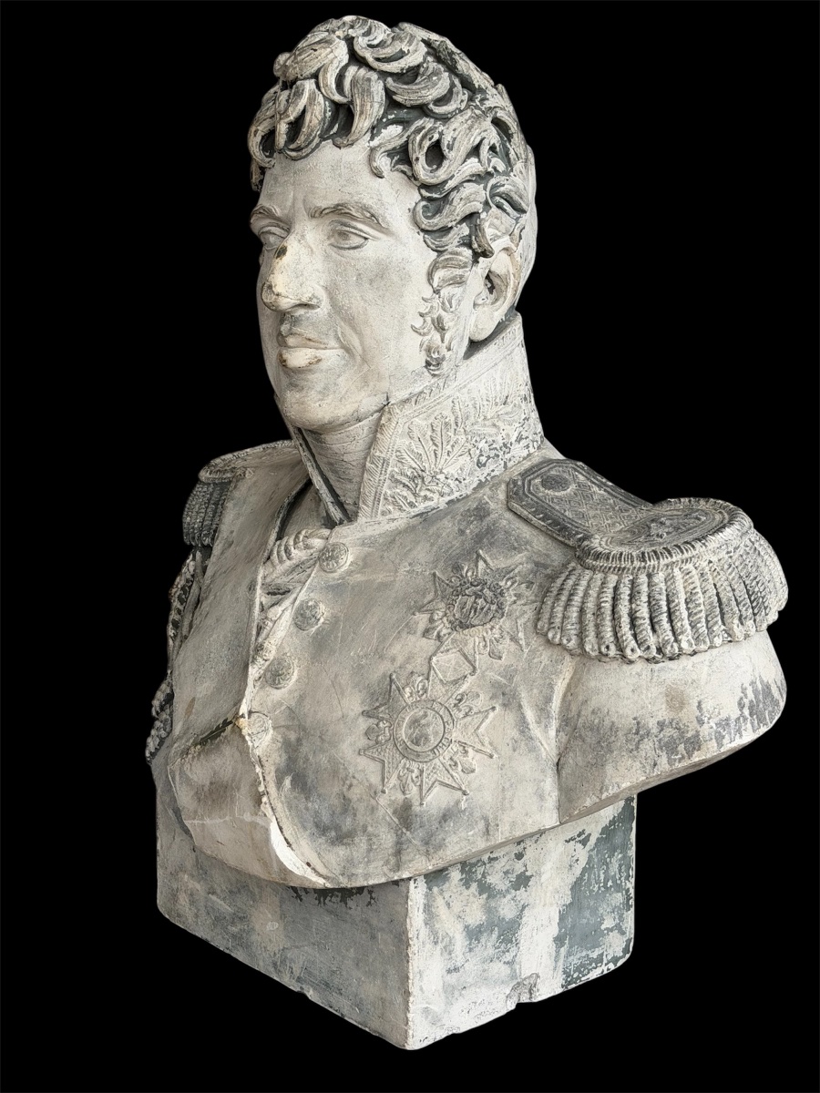 Important buste de Charles X sculpture en plâtre d’époque XIXème siècle- Roi de France -photo-2
