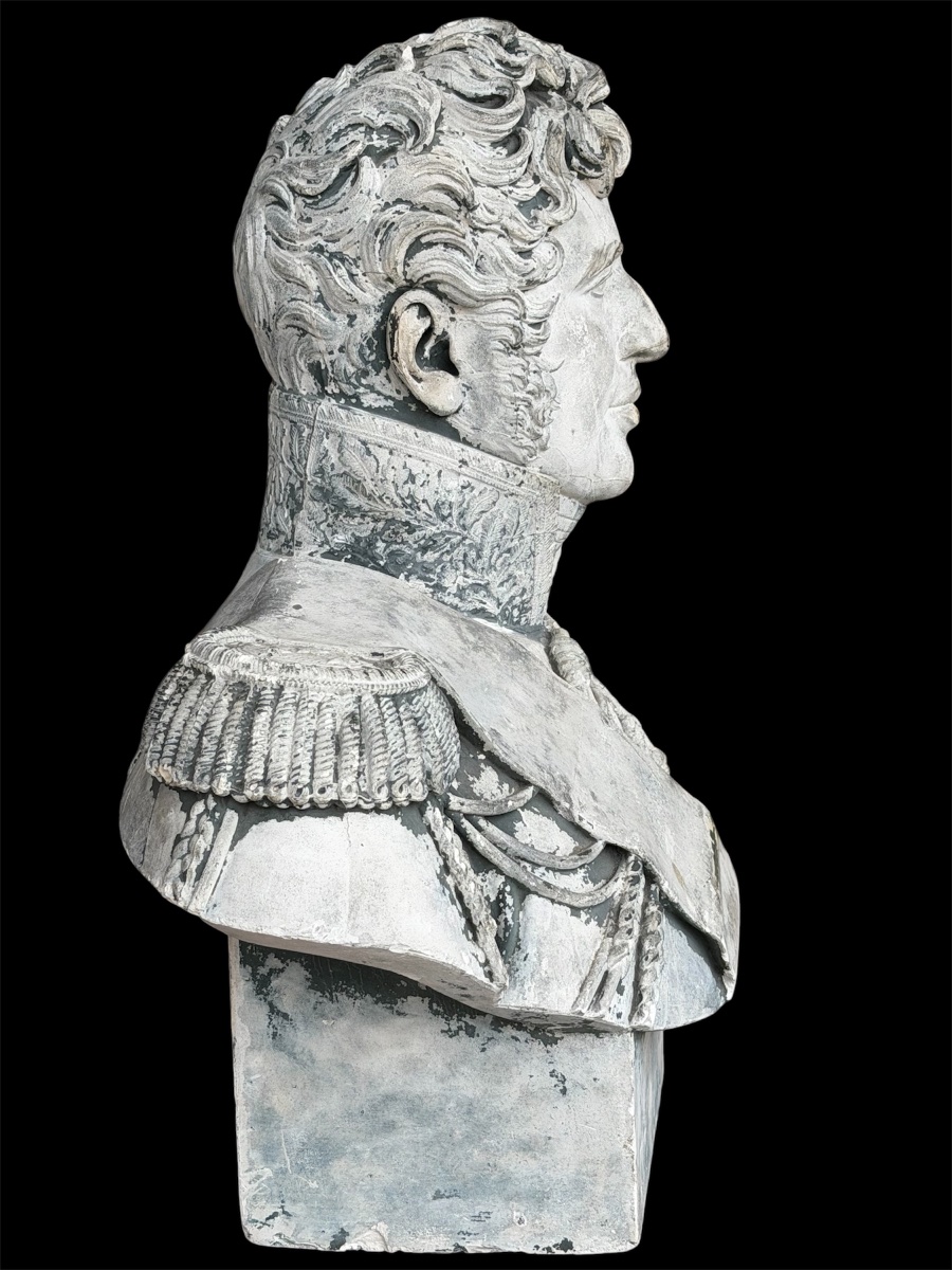 Important buste de Charles X sculpture en plâtre d’époque XIXème siècle- Roi de France -photo-4