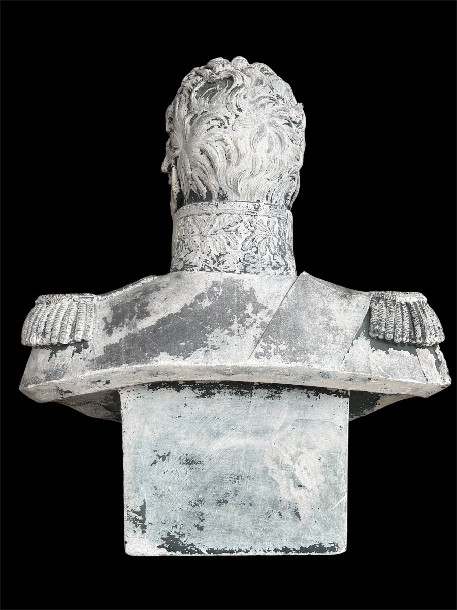 Important buste de Charles X sculpture en plâtre d’époque XIXème siècle- Roi de France -photo-1