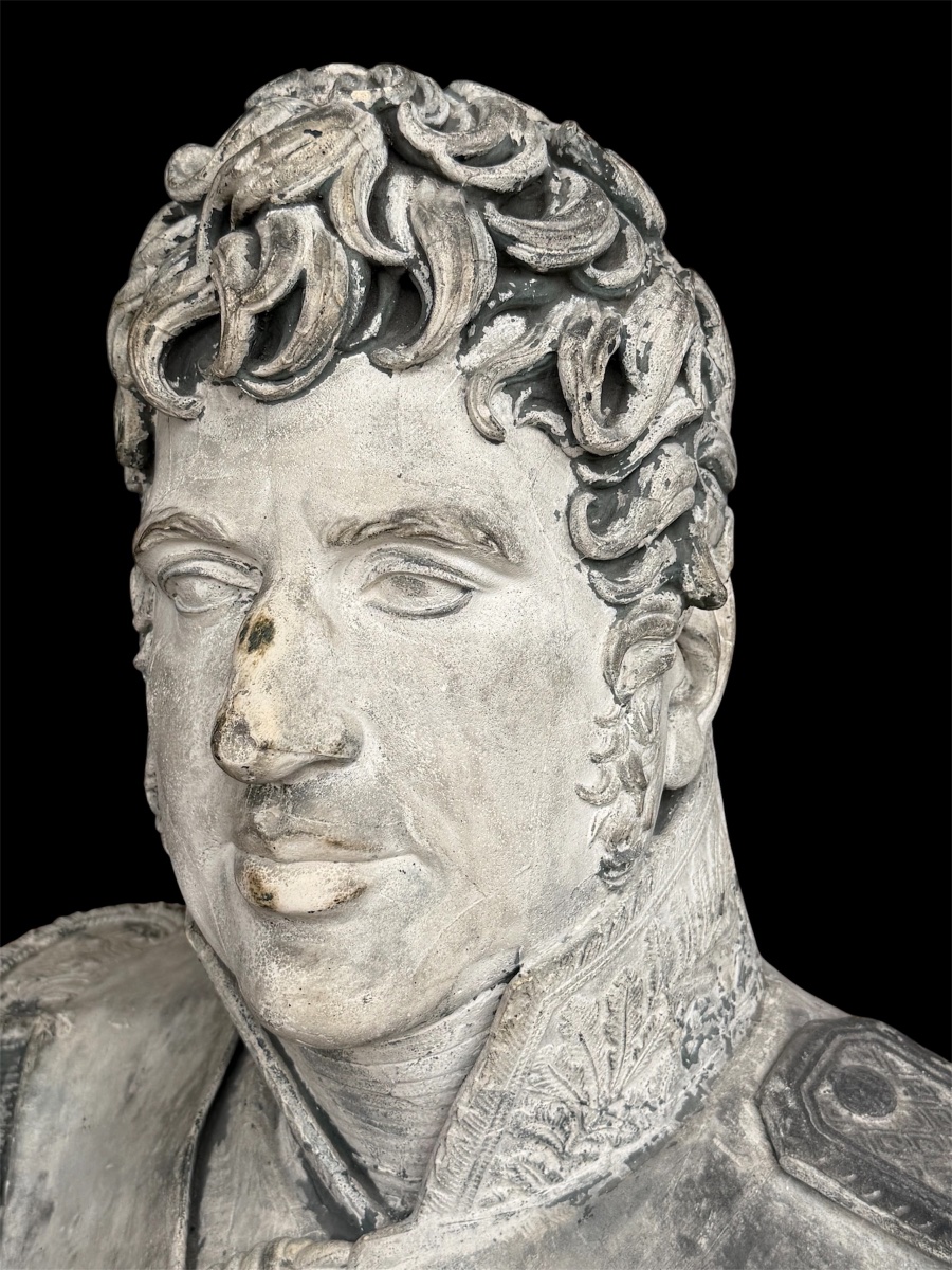 Important buste de Charles X sculpture en plâtre d’époque XIXème siècle- Roi de France -photo-6