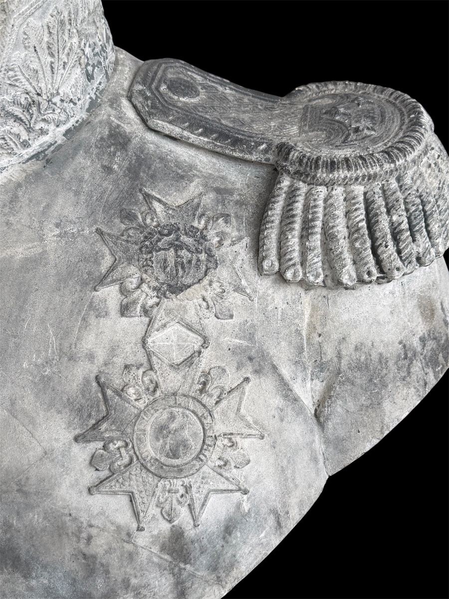 Important buste de Charles X sculpture en plâtre d’époque XIXème siècle- Roi de France -photo-7