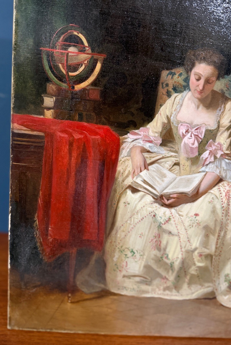 Joseph Caraud (1821–1905), *young Woman Reading*, Oil On Canvas, 19th Century—portrait -photo-7