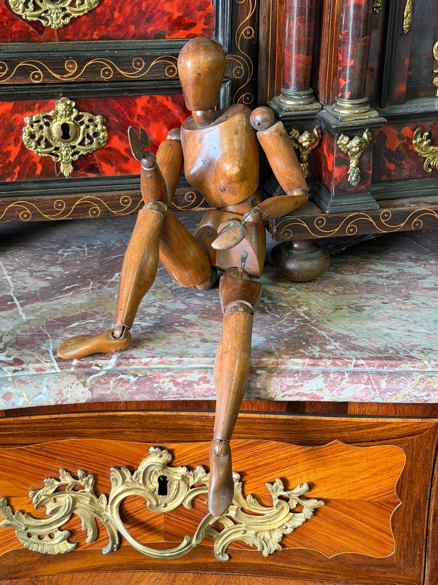 19th-century Wooden Articulated Female Workshop Mannequin—height 50 Cm-photo-3