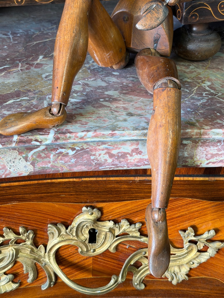 19th-century Wooden Articulated Female Workshop Mannequin—height 50 Cm-photo-4