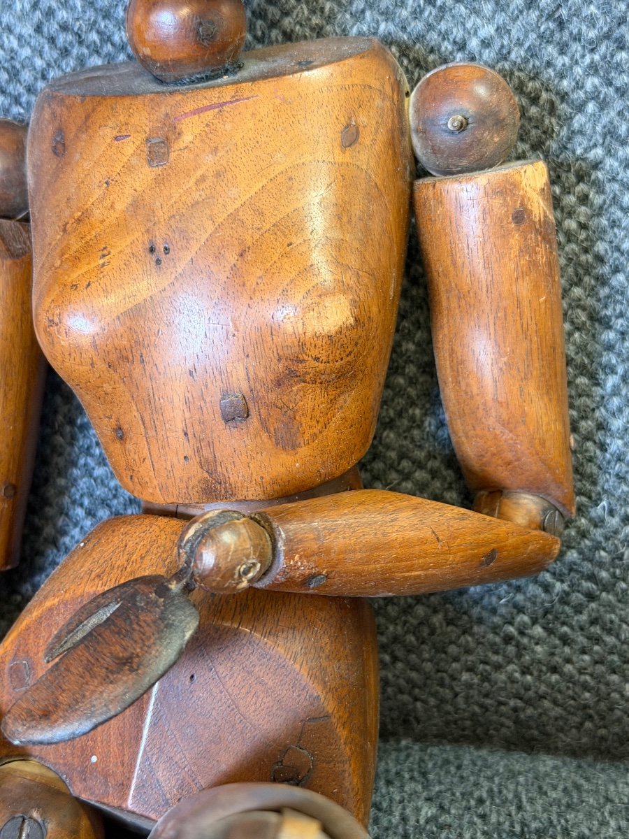 19th-century Wooden Articulated Female Workshop Mannequin—height 50 Cm-photo-1