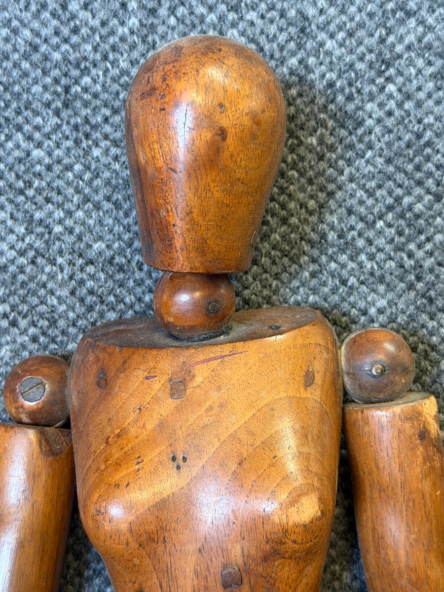19th-century Wooden Articulated Female Workshop Mannequin—height 50 Cm-photo-2