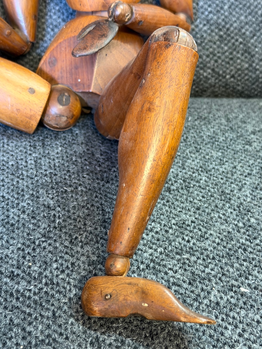 19th-century Wooden Articulated Female Workshop Mannequin—height 50 Cm-photo-3