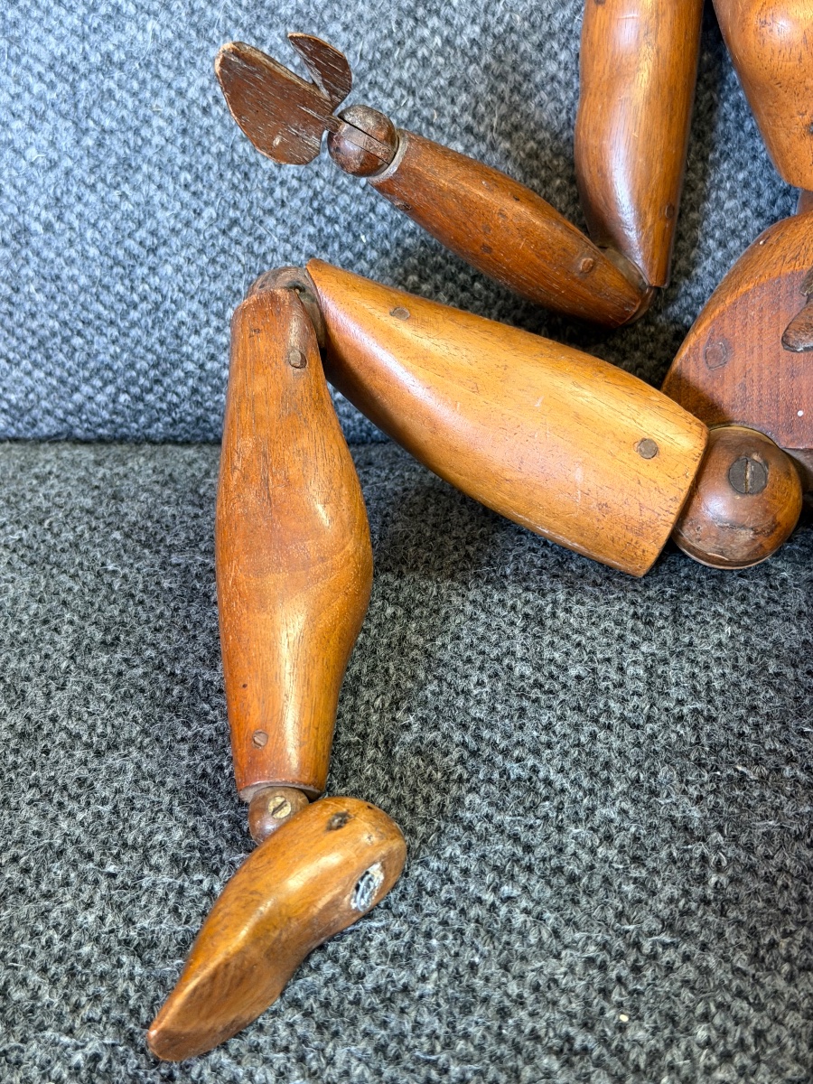 19th-century Wooden Articulated Female Workshop Mannequin—height 50 Cm-photo-4