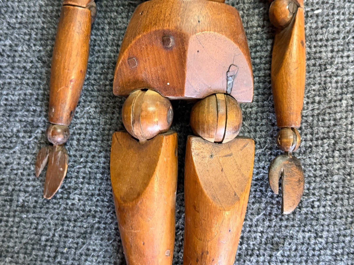 19th-century Wooden Articulated Female Workshop Mannequin—height 50 Cm-photo-6