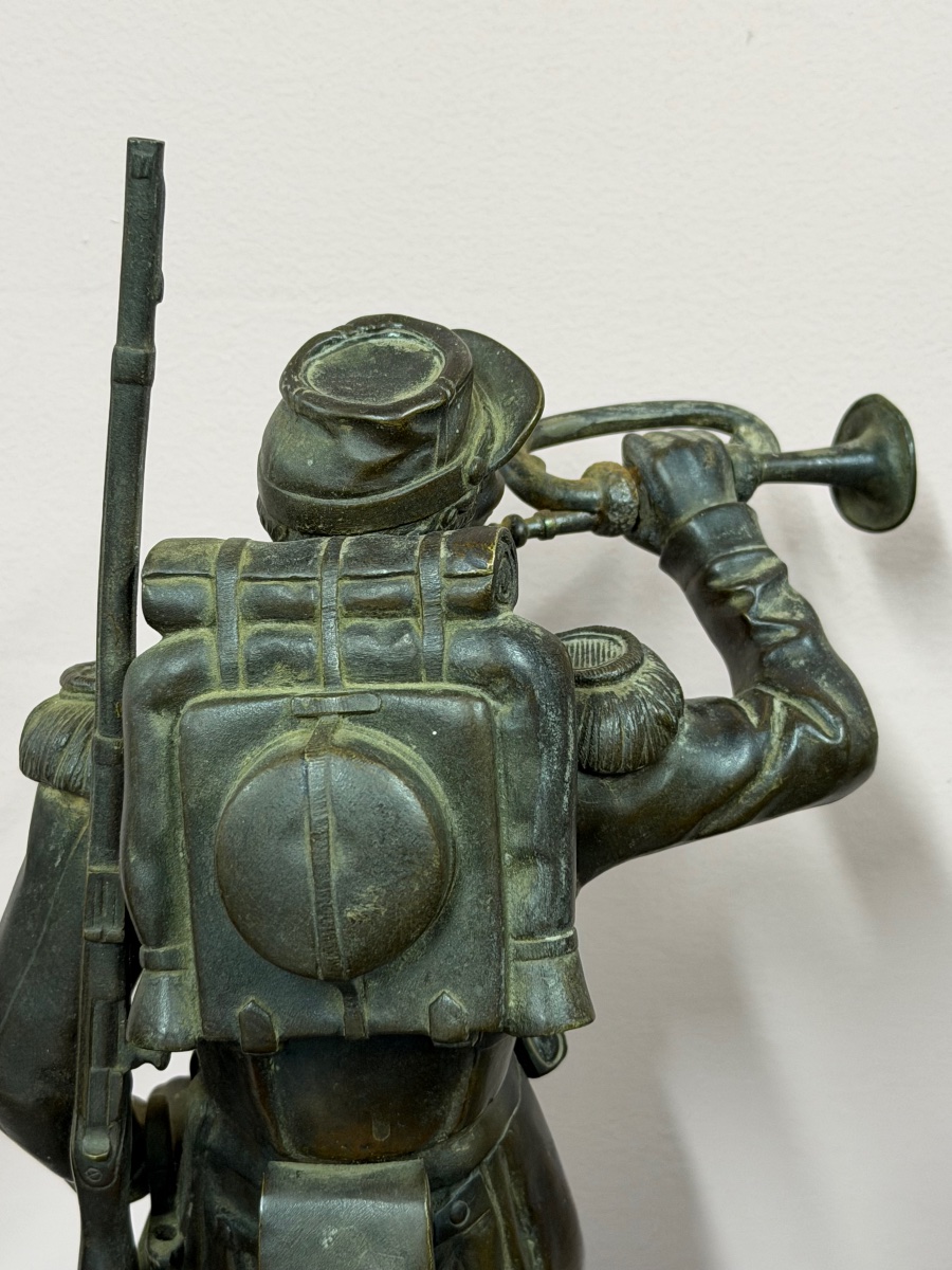 Charles ANFRIE (1833-1905) le clairon  bronze militaire guerre de 1870 - militaria -photo-6