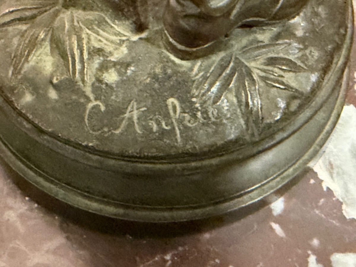 Charles ANFRIE (1833-1905) le clairon  bronze militaire guerre de 1870 - militaria -photo-7
