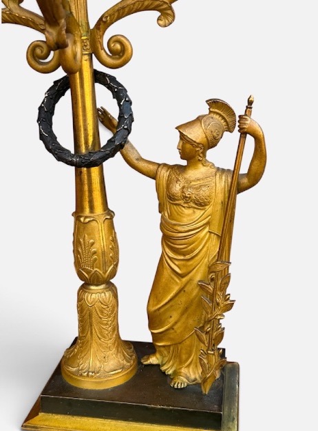 Paire de candélabres figuratifs empire « Mars et Athéna « attribué à Pierre Phillipe Thomire -photo-2