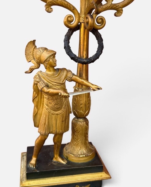 Paire de candélabres figuratifs empire « Mars et Athéna « attribué à Pierre Phillipe Thomire -photo-3