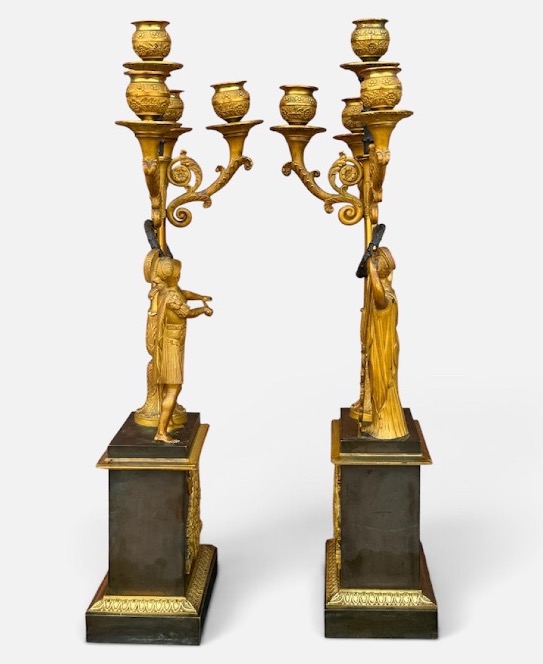 Paire de candélabres figuratifs empire « Mars et Athéna « attribué à Pierre Phillipe Thomire -photo-6